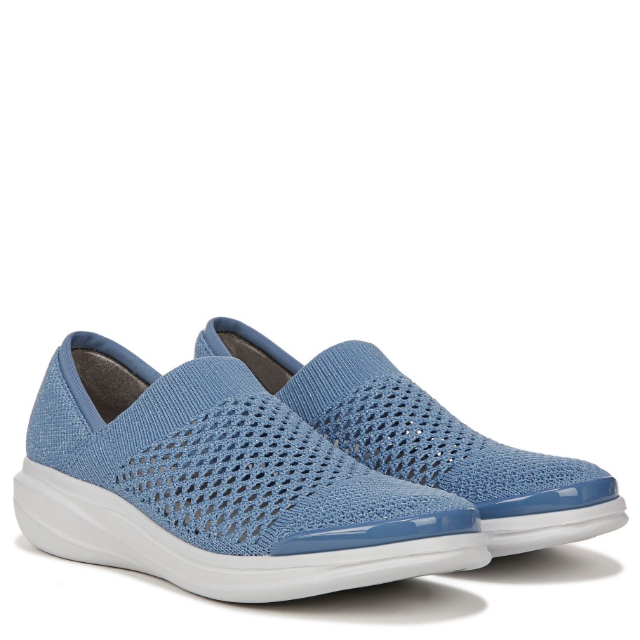 Slip Ons Bzees | Charlie Knit Slip On Blue Fabric