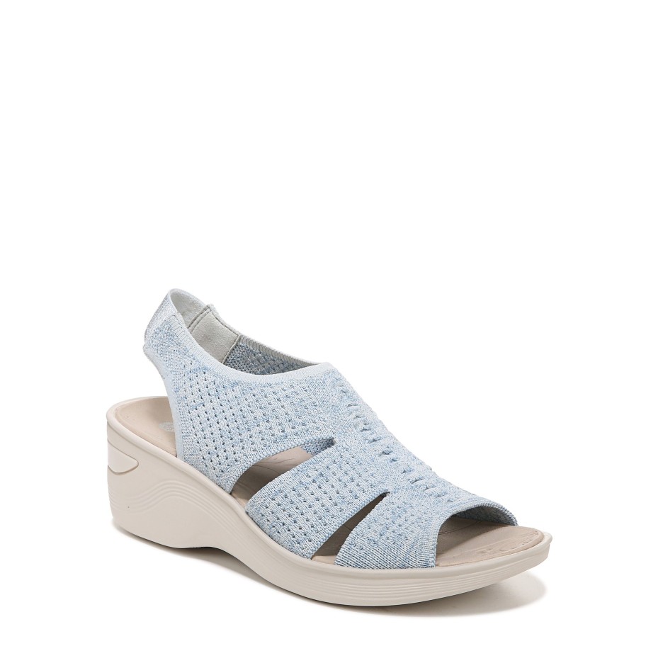 Sandals Bzees | Double Up Slingback Wedge Sandal Sky Blue Knit