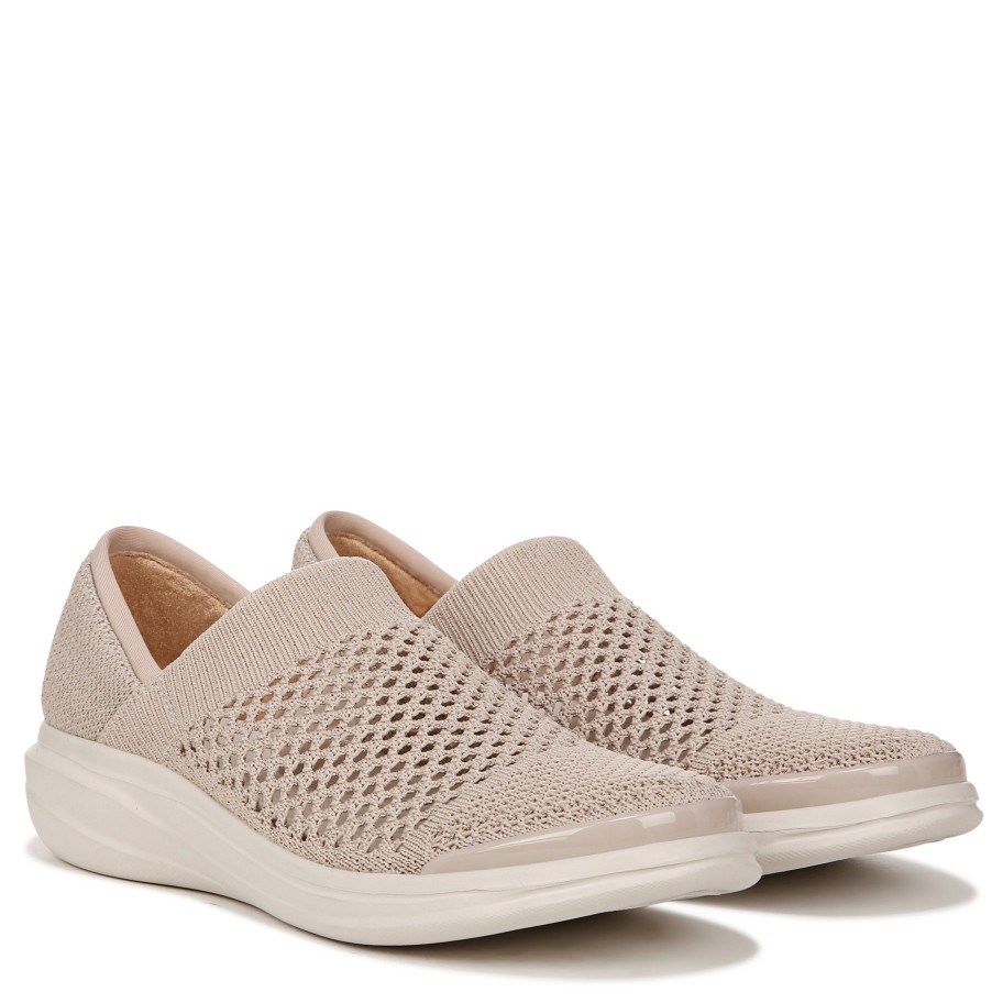 Slip Ons Bzees | Charlie Knit Slip On Beige Fabric