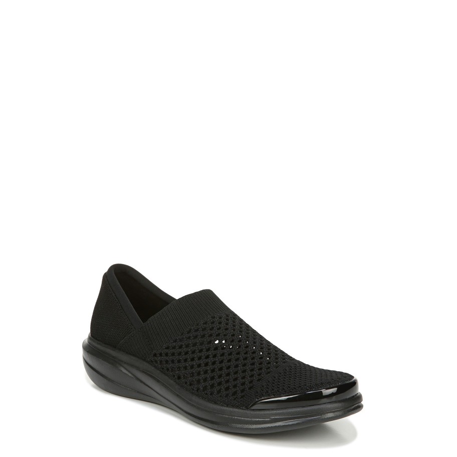 Slip Ons Bzees | Charlie Knit Slip On Black Fabric