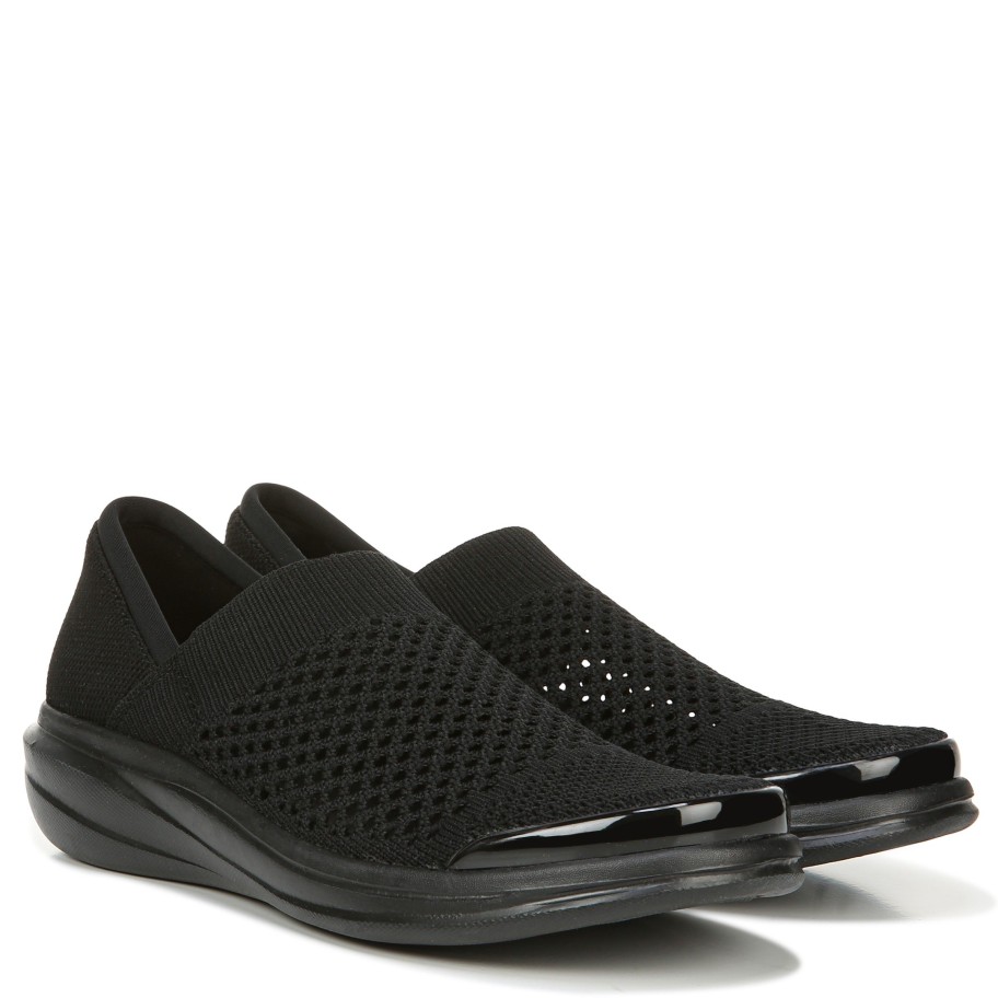 Slip Ons Bzees | Charlie Knit Slip On Black Fabric