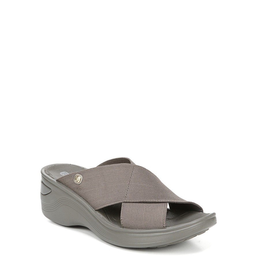 Sandals Bzees | Desire Wedge Sandal Morel Stretch Fabric