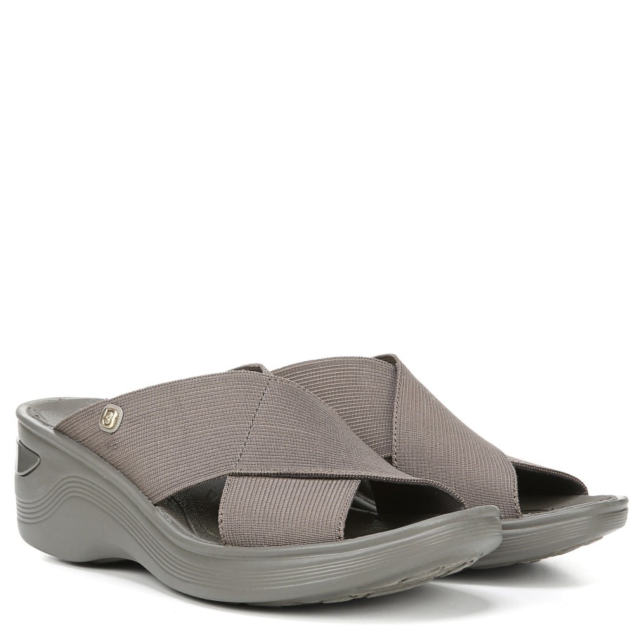 Sandals Bzees | Desire Wedge Sandal Morel Stretch Fabric