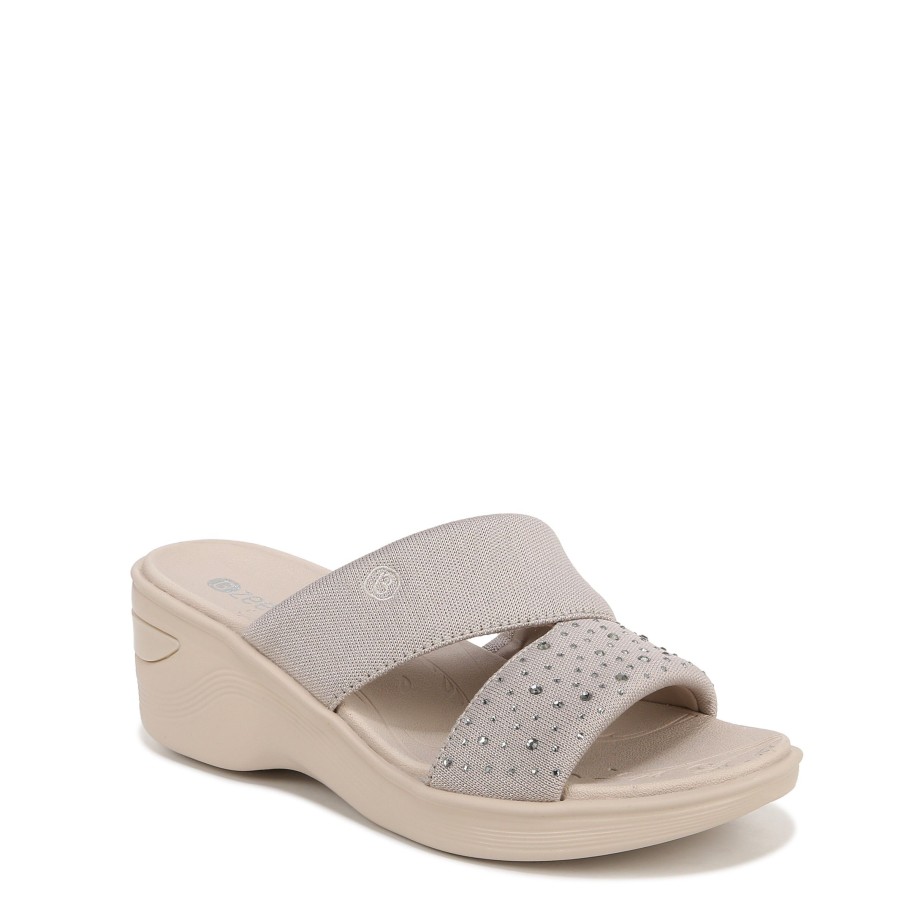 Sandals Bzees | Dynasty Bright Wedge Sandal Beige Fabric