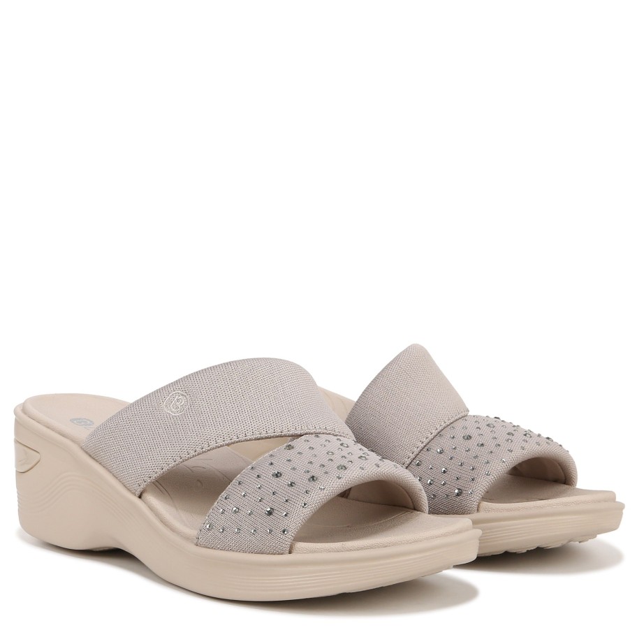 Sandals Bzees | Dynasty Bright Wedge Sandal Beige Fabric