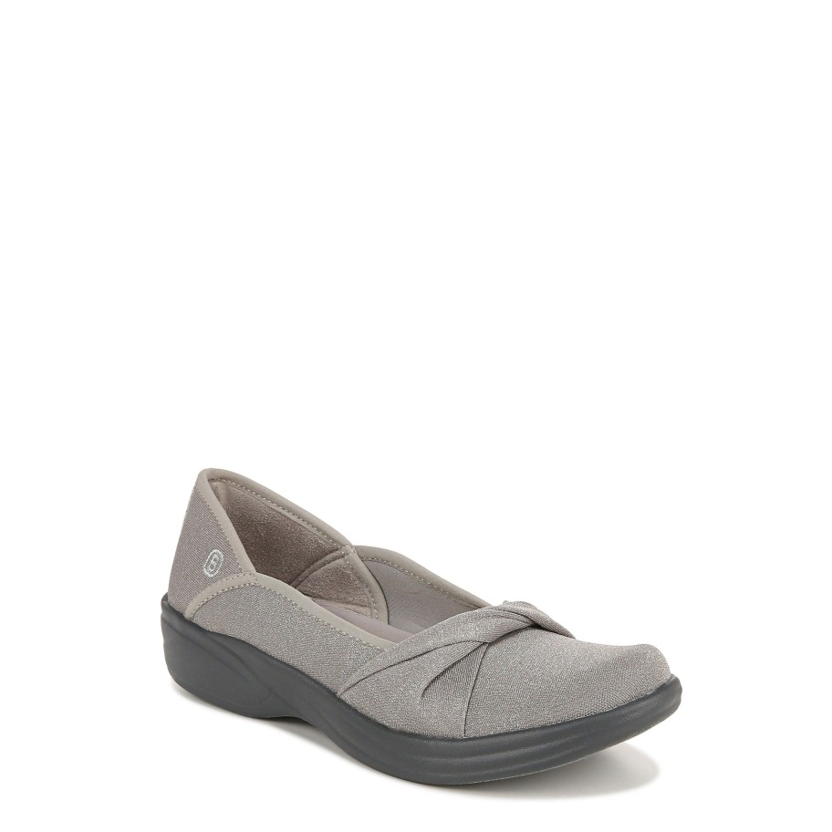 Slip Ons Bzees | Paris Slip On Silver Fabric