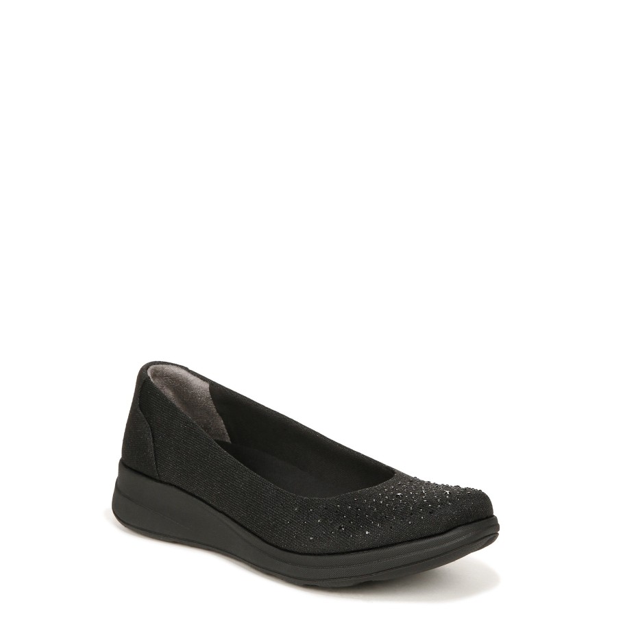 Slip Ons Bzees | Golden Bright Slip On Black Fabric