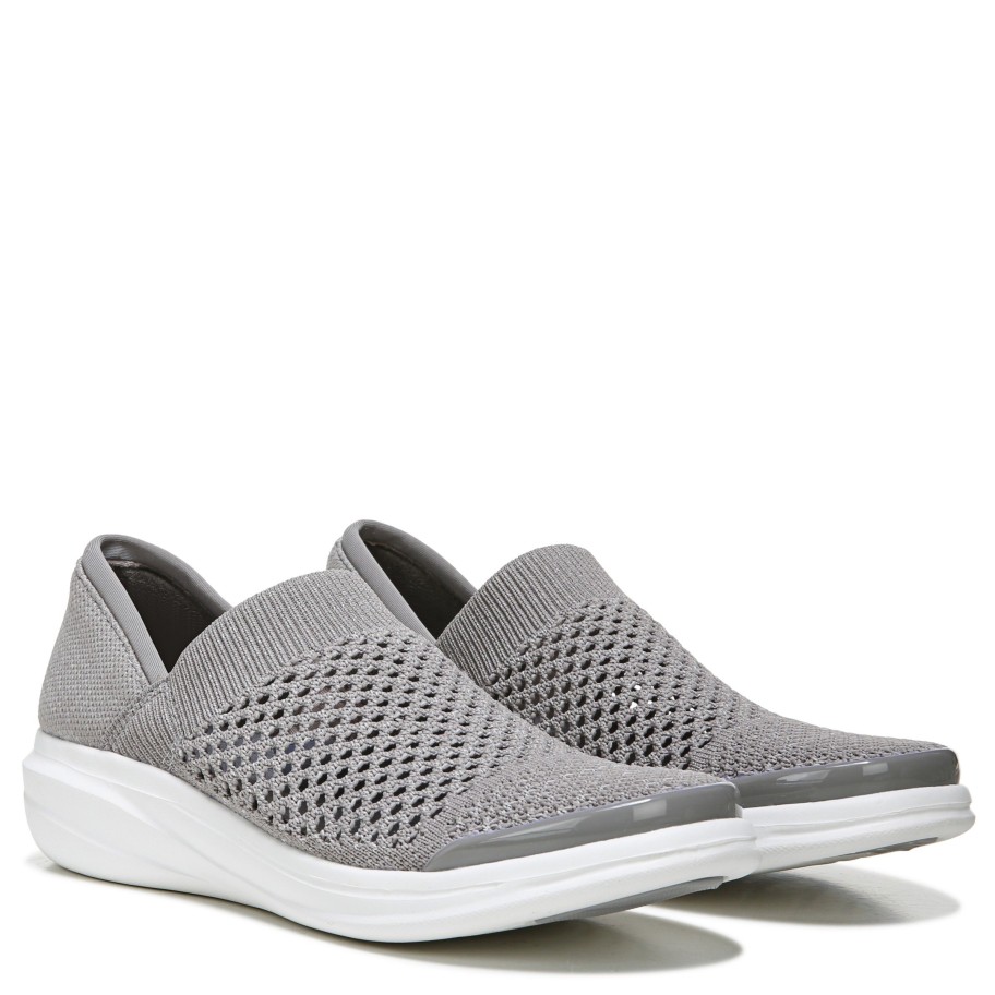 Slip Ons Bzees | Charlie Knit Slip On Grey Shadow Knit