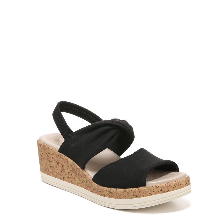 Sandals Bzees | Remix It Slingback Wedge Sandal Black Fabric