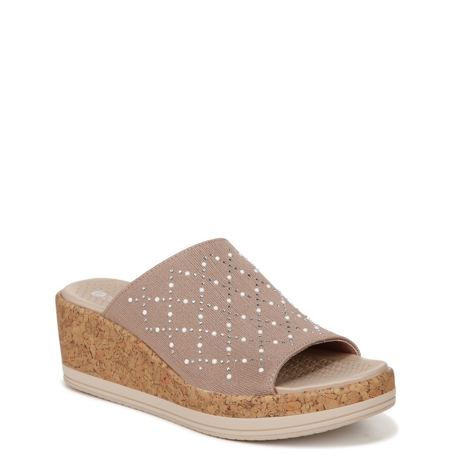 Sandals Bzees | Royal Wedge Sandal Brown Fabric