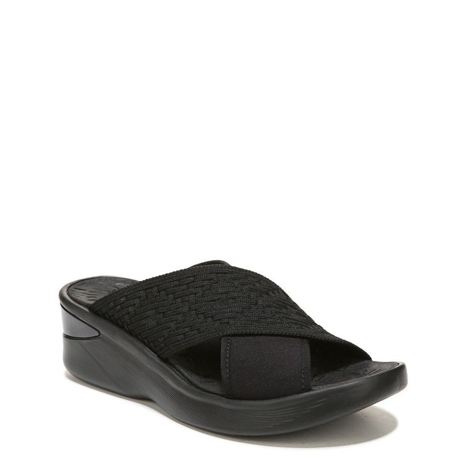 Sandals Bzees | Sundance Wedge Sandal Black Fabric