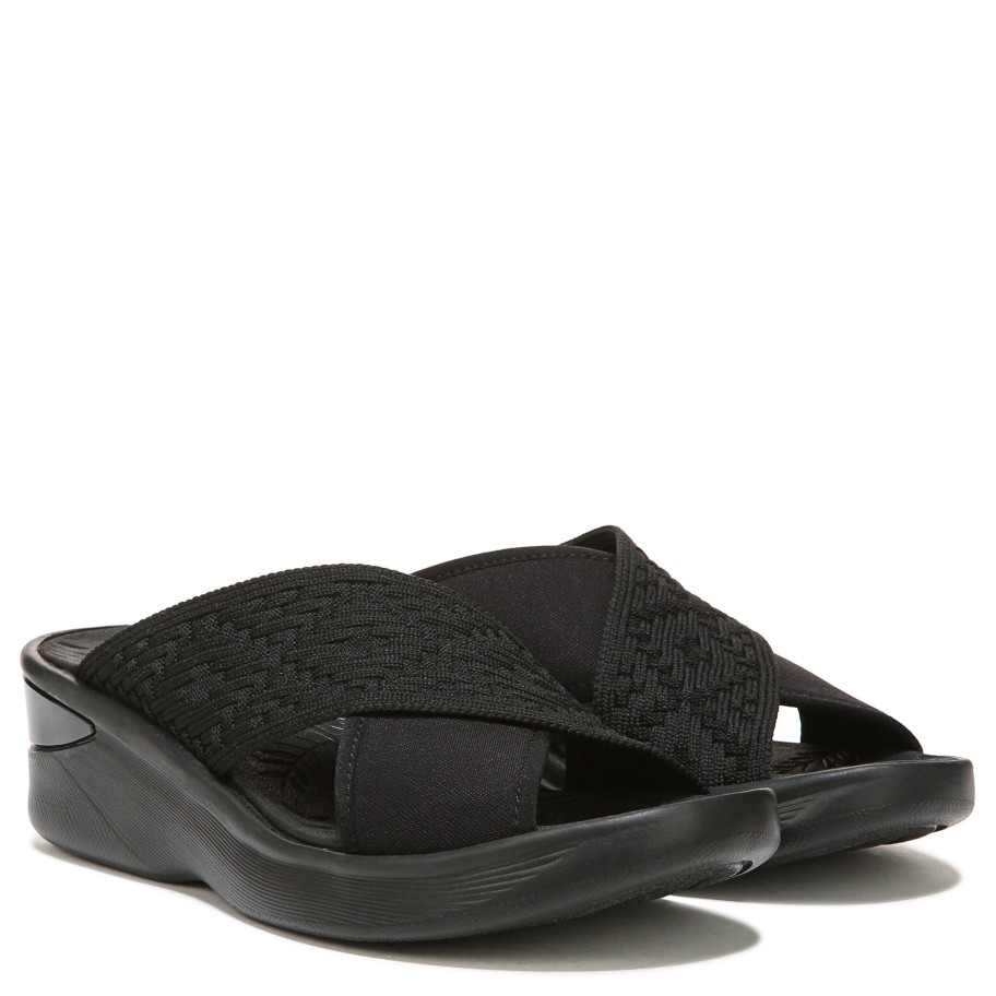 Sandals Bzees | Sundance Wedge Sandal Black Fabric