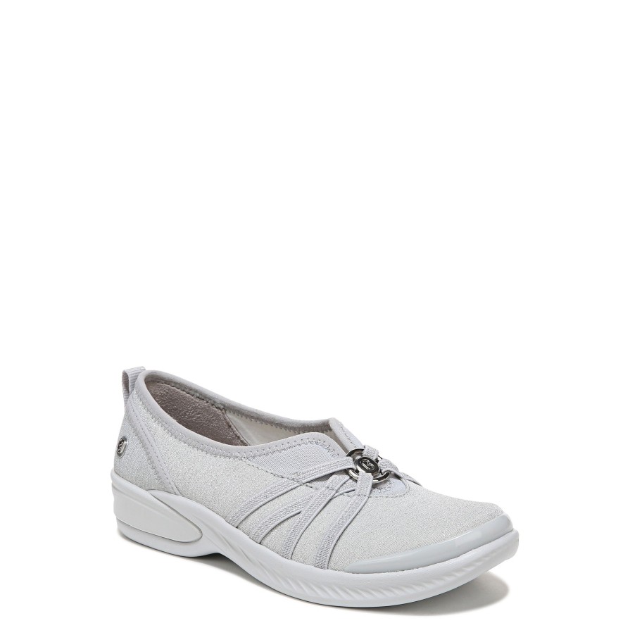 Slip Ons Bzees | Niche Slip On Silver Shimmer Fabric