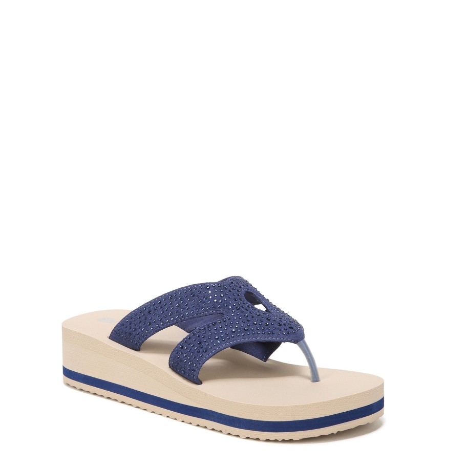 Sandals Bzees | Rio Wedge Sandal Blue Fabric