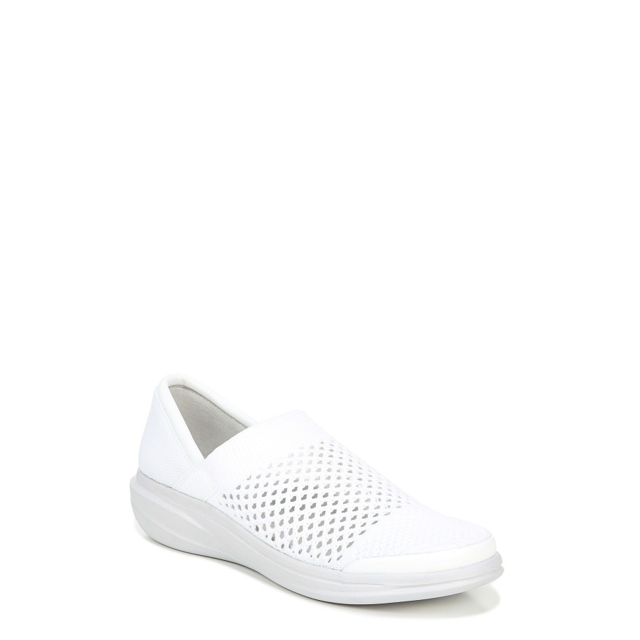 Slip Ons Bzees | Charlie Knit Slip On White Fabric