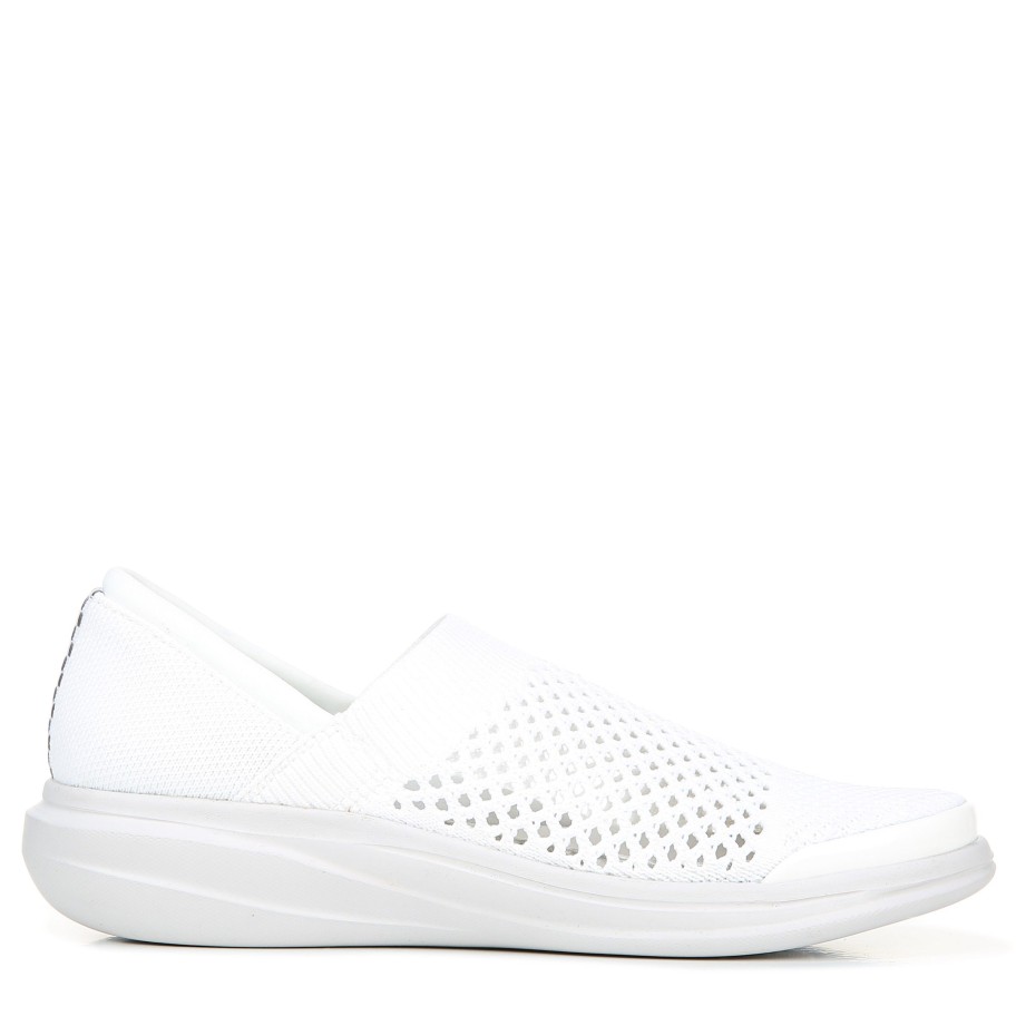 Slip Ons Bzees | Charlie Knit Slip On White Fabric