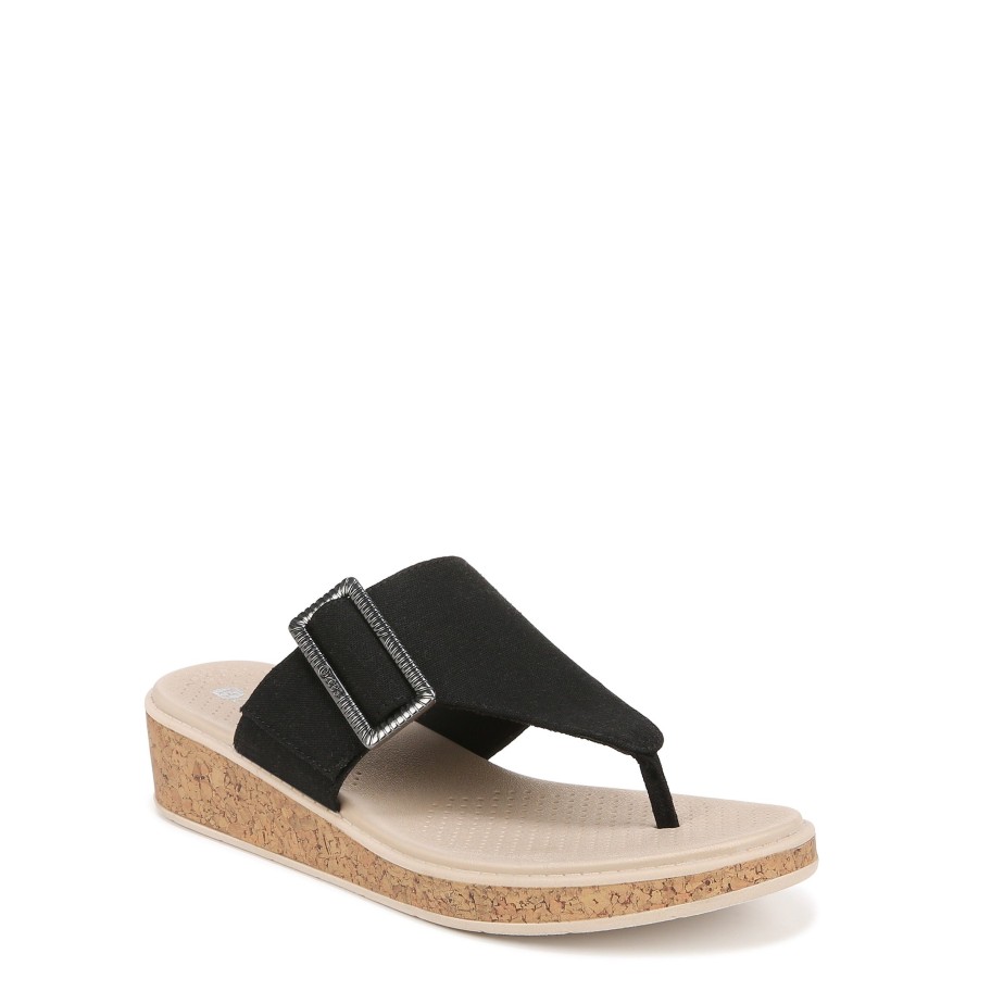 Sandals Bzees | Bay Wedge Sandal Black Fabric