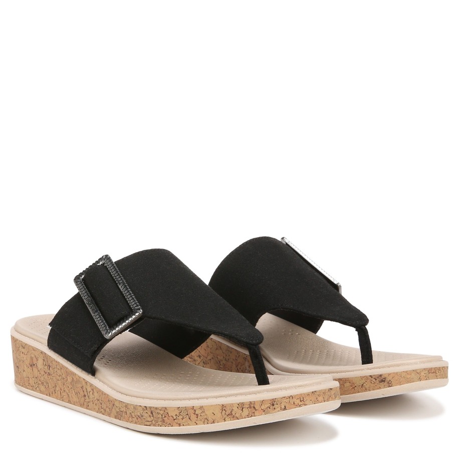 Sandals Bzees | Bay Wedge Sandal Black Fabric