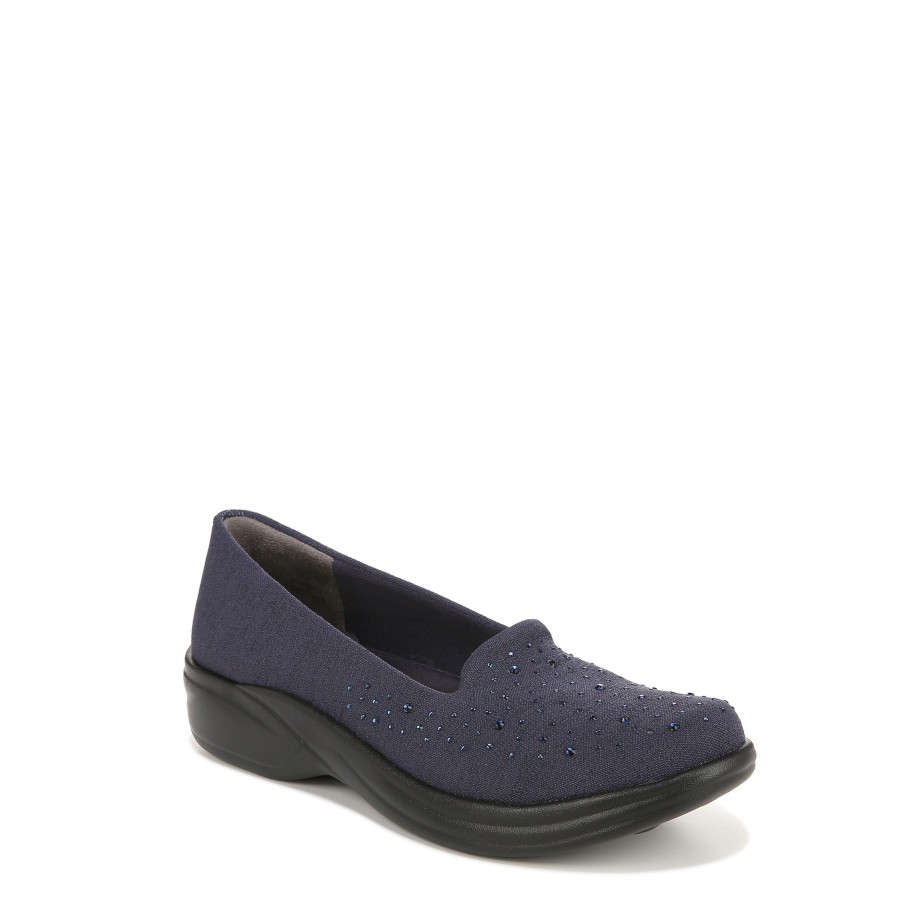 Slip Ons Bzees | Poppyseed 3 Slip On Navy Fabric