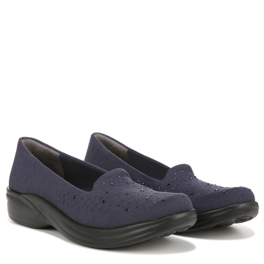 Slip Ons Bzees | Poppyseed 3 Slip On Navy Fabric