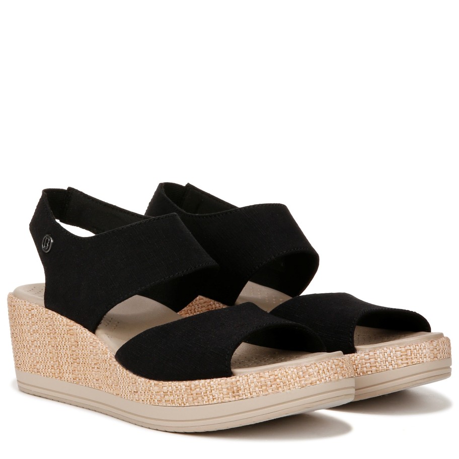 Sandals Bzees | Reveal Wedge Sandal Black Fabric