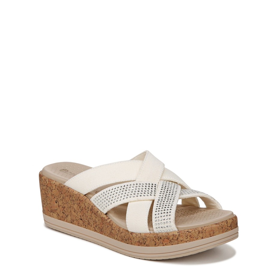 Sandals Bzees | Reign Wedge Sandal Sugar White Fabric