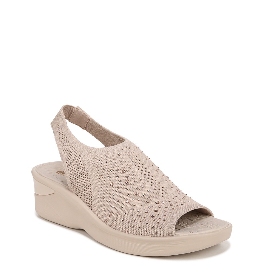 Sandals Bzees | Sicily Bright Wedge Sandal Beige Fabric