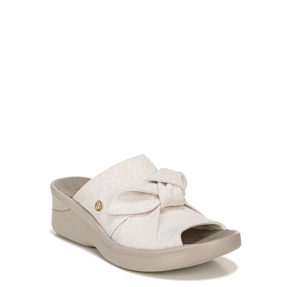 Sandals Bzees | Smile Wedge Sandal Cream Cheetah Fabric