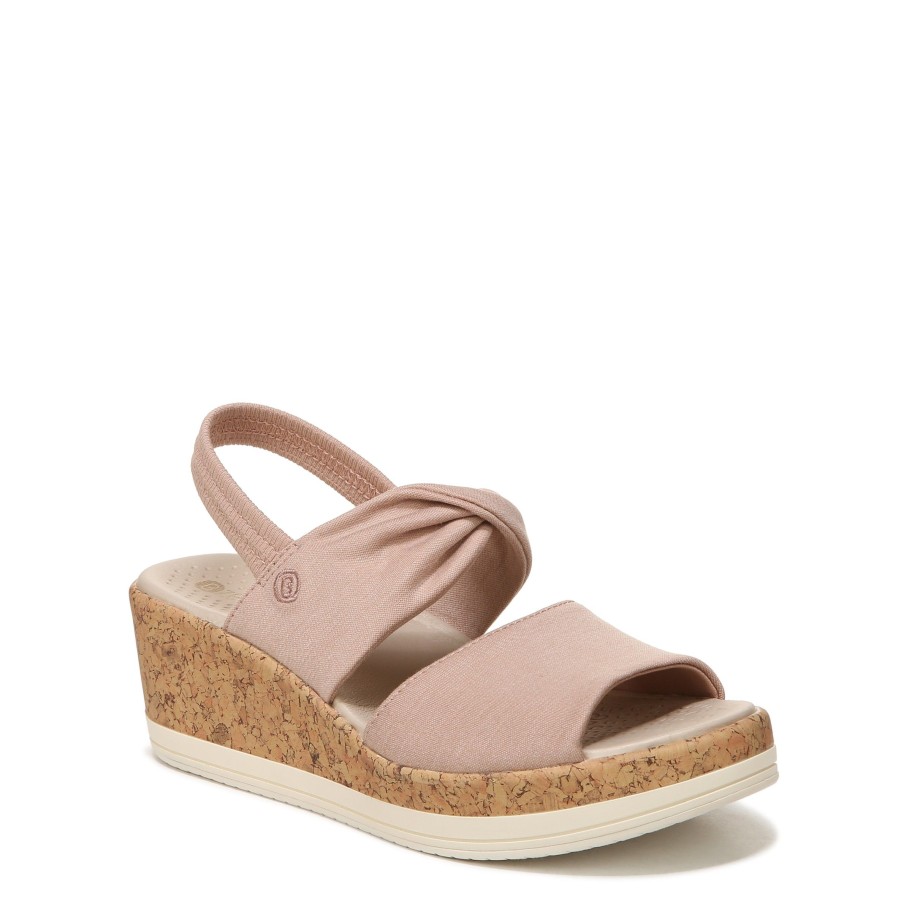 Sandals Bzees | Remix It Slingback Wedge Sandal Brown Fabric