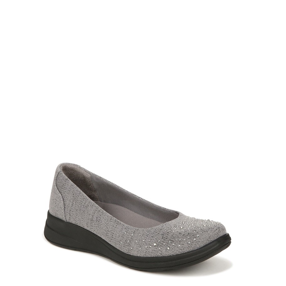 Slip Ons Bzees | Golden Bright Slip On Grey Fabric