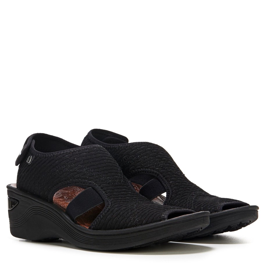 Sandals Bzees | Dream Wedge Sandal Black Fabric